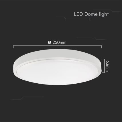 LED-Deckenleuchte für Badezimmer SAMSUNG CHIP LED/18W/230V IP44 4000K d 25 cm weiß