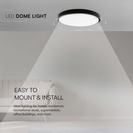 LED-Deckenleuchte für Badezimmer LED/24W/230V 6500K IP44 d 29,5 cm schwarz