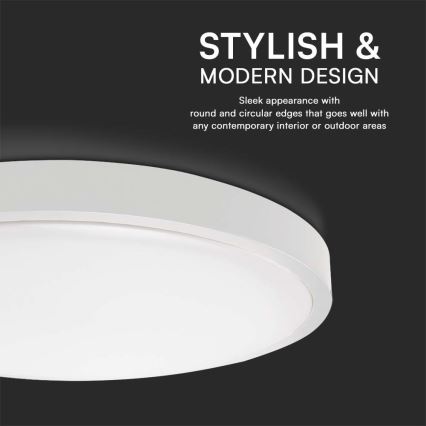 LED-Deckenleuchte für Badezimmer SAMSUNG CHIP LED/24W/230V IP44 3000K d 29 cm weiß