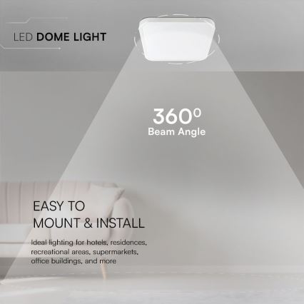 LED-Deckenleuchte für Badezimmer SAMSUNG CHIP LED/24W/230V IP44 4000K 29x29 cm weiß