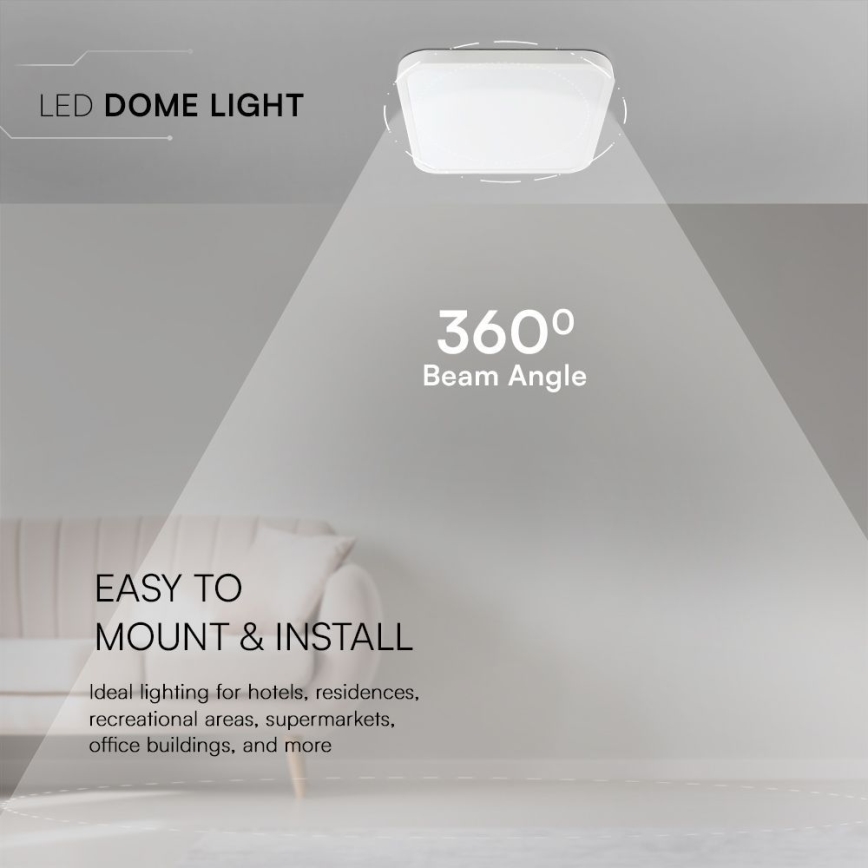 LED-Deckenleuchte für Badezimmer SAMSUNG CHIP LED/24W/230V IP44 4000K 29x29 cm weiß