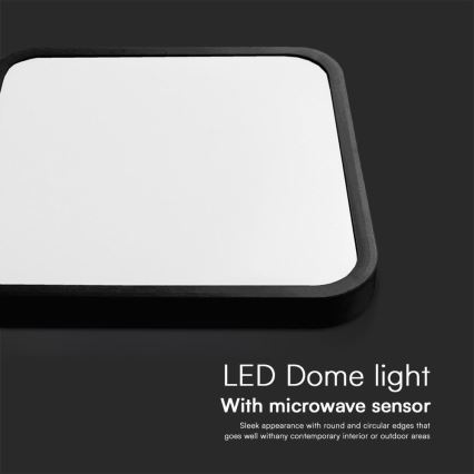 LED-Deckenleuchte für Badezimmer mit Sensor SAMSUNG CHIP LED/18W/230V IP44 4000K 29x29 cm schwarz + Fernbedienung