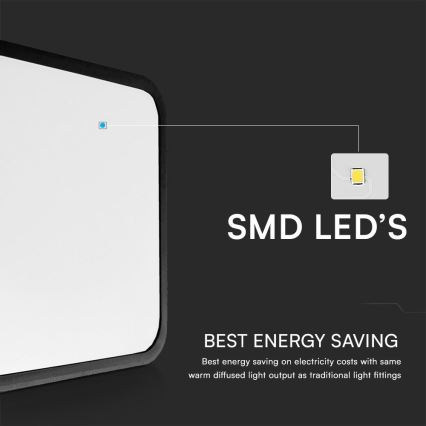 LED-Deckenleuchte für Badezimmer mit Sensor SAMSUNG CHIP LED/18W/230V IP44 4000K 29x29 cm schwarz + Fernbedienung