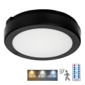 LED-Deckenleuchte für Badezimmer mit Sensor NAIROS LED/12W/230V IP65 3000/4000/6500K d 20 cm schwarz + Fernbedienung