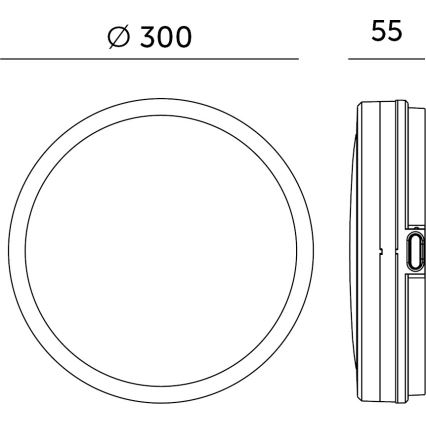 LED-Deckenleuchte für Badezimmer mit Sensor NAIROS LED/18W/230V IP65 3000/4000/6500K d 30 cm schwarz + Fernbedienung