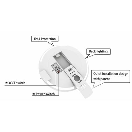 Dimmbare LED-Deckenleuchte für Badezimmer SLIDE LED/6/12/18/24W/230V 2900/4000/6200K IP44 weiß