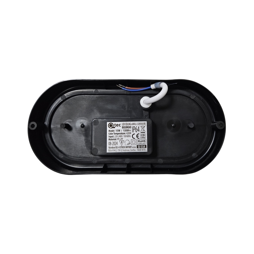 LED-Deckenleuchte für den Außenbereich LED/15W/230V 4200K 20x9,8 cm IP64 schwarz
