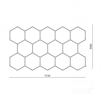 LED Deckenleuchte HEXLINE LED/513W/230V 4000K 300x516 cm weiß