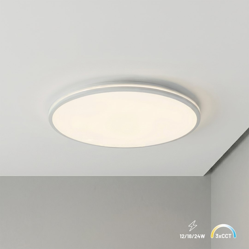 LED Deckenleuchte HUGO LED/16/24/32W/230V 3000/4000/6500K Ø 37 cm IP54 weiß