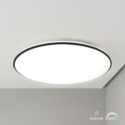 LED-Deckenleuchte HUGO LED/21/32/42W/230V 3000/4000/6500K Ø 45 cm IP54 schwarz