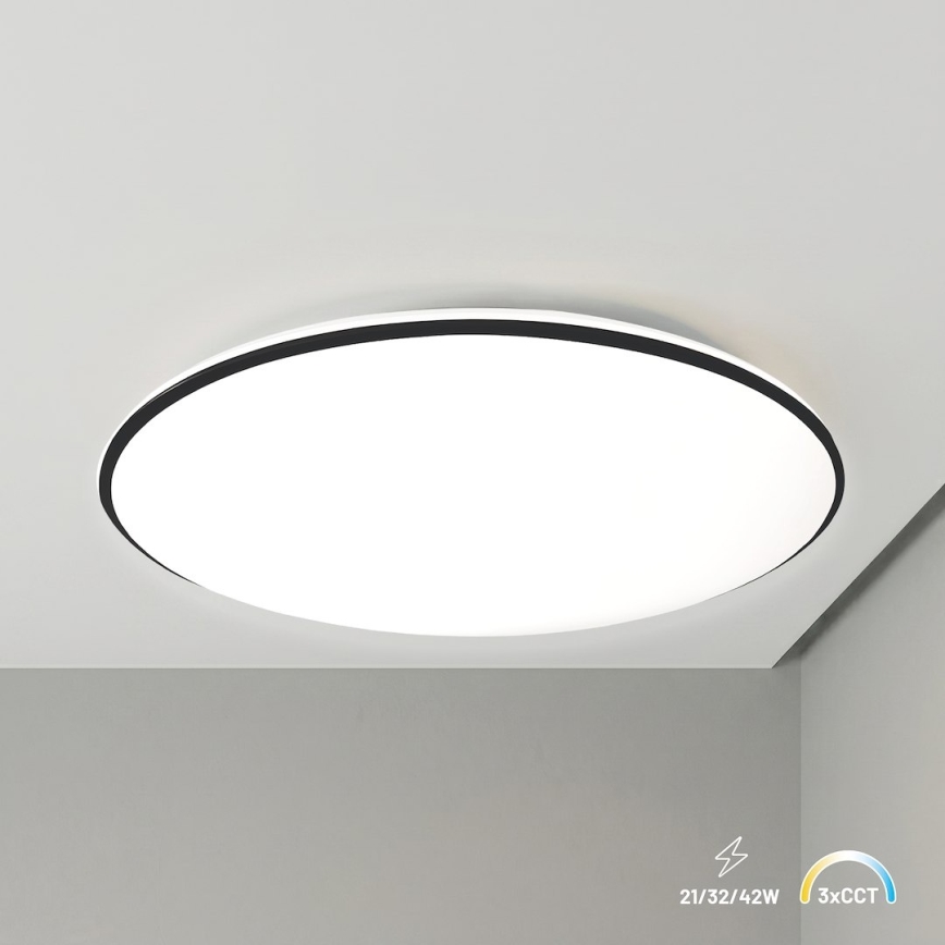 LED-Deckenleuchte HUGO LED/21/32/42W/230V 3000/4000/6500K Ø 45 cm IP54 schwarz