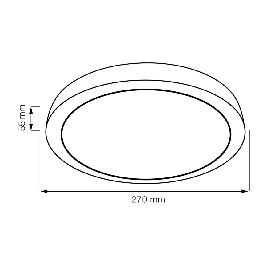 LED-Deckenleuchte JANUSZ LED/12W/230V d 27 cm IP44 Eiche