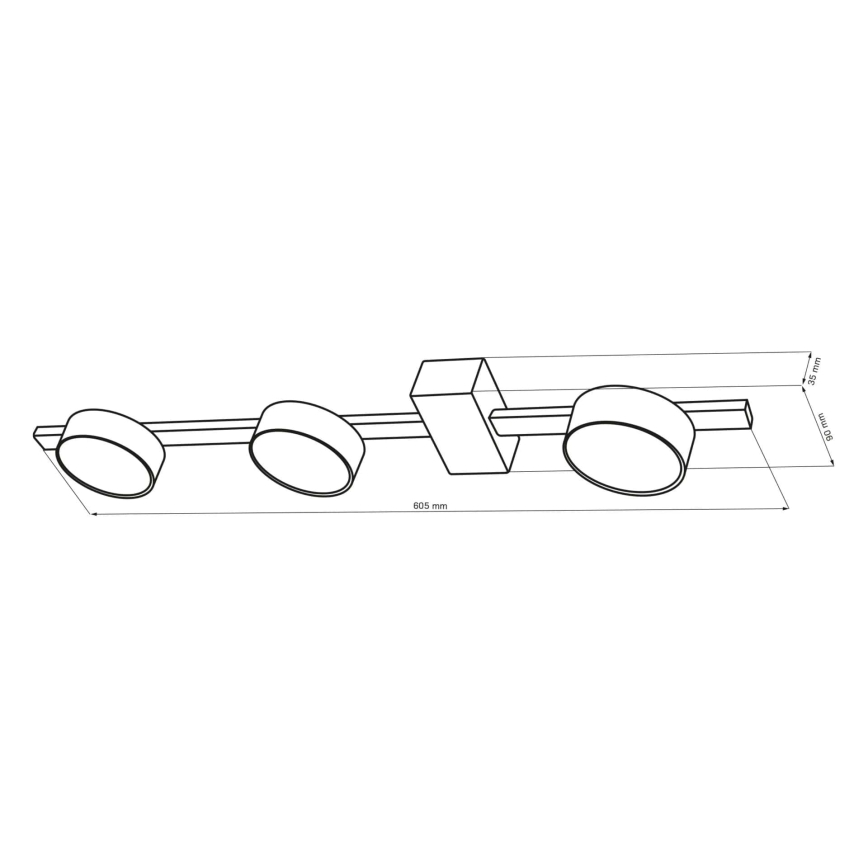 LED-Deckenleuchte JOY 3xGX53/6W/230V schwarz