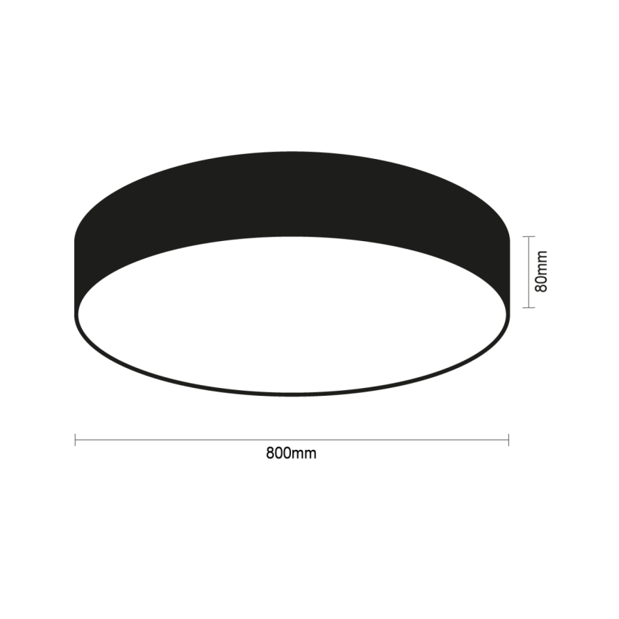 LED-Deckenleuchte LED/135W/230V 3000/4000/6500K Durchmesser 80 cm schwarz