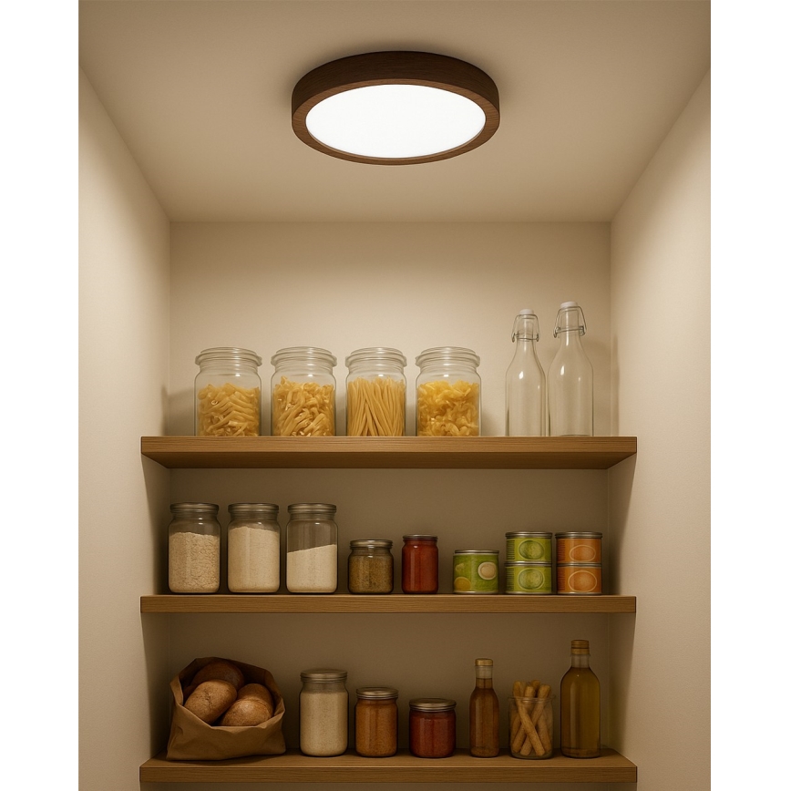 LED-Deckenleuchte LED/18W/230V 3000/4000/6500K Ø 23 cm braun