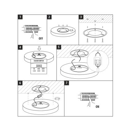 LED-Deckenleuchte LED/18W/230V 3000/4000/6500K Ø 23 cm braun