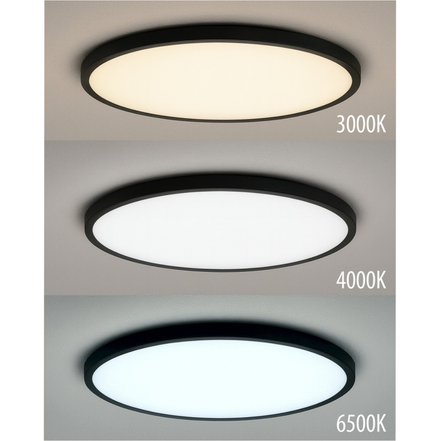 LED-Deckenleuchte LED/18W/230V 3000/4000/6500K Ø 23 cm schwarz