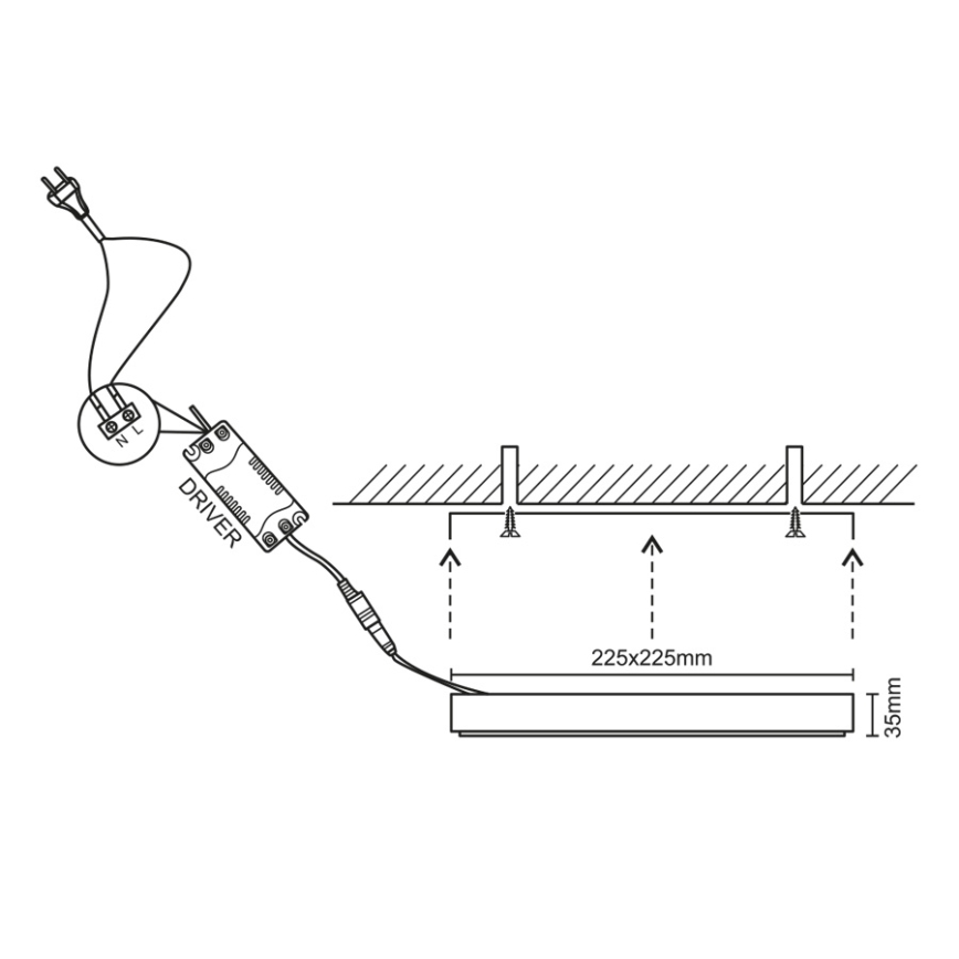 Nedes LPL424 - LED Platte  LED/18W