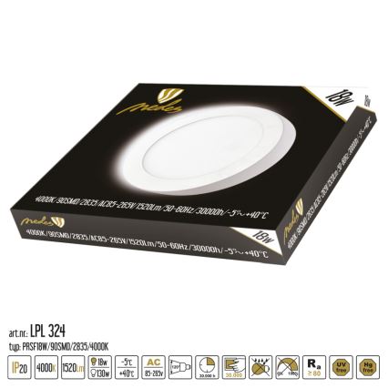 Nedes LPL324 - LED Platte LED/18W