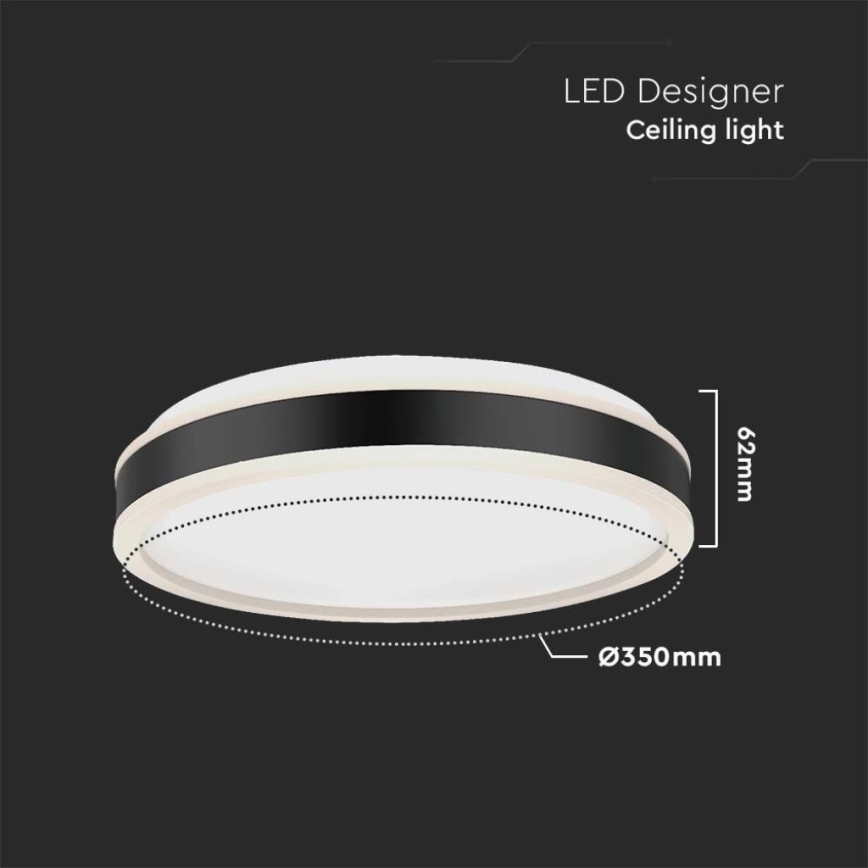 LED-Deckenleuchte LED/18W/230V 4000K schwarz