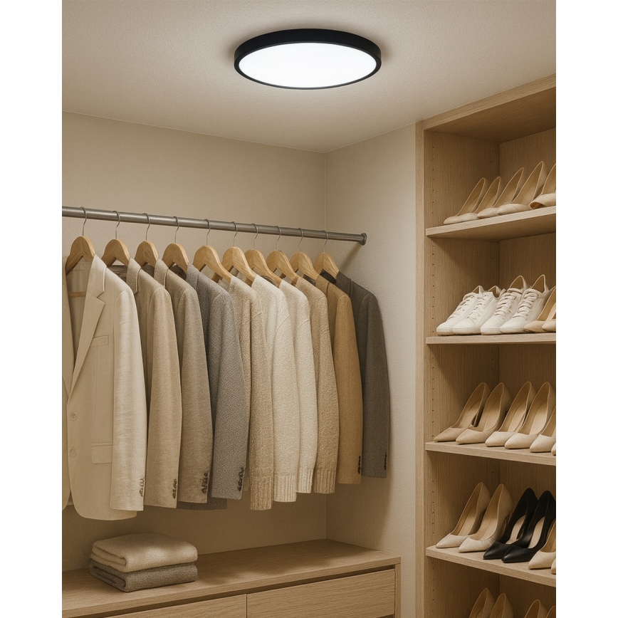 LED-Deckenleuchte LED/24W/230V 3000/4000/6500K Ø 30 cm schwarz