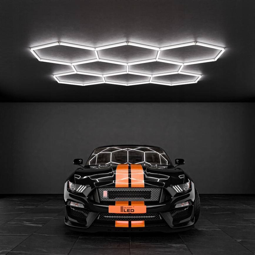 LED-Deckenleuchte HEXAGON LED/280W/85-265V 6500K 313x298 cm CRI 90 IP54 weiß