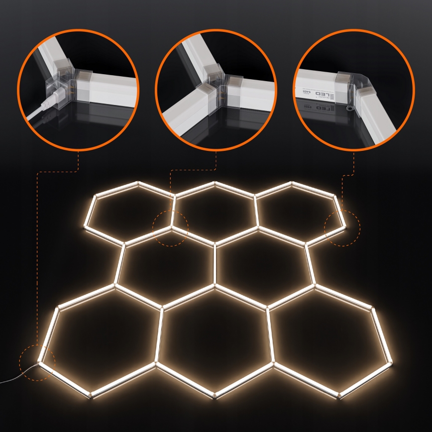 LED-Deckenleuchte HEXAGON LED/350W/85-265V 4000K 313x298 cm CRI 90 IP44 weiß