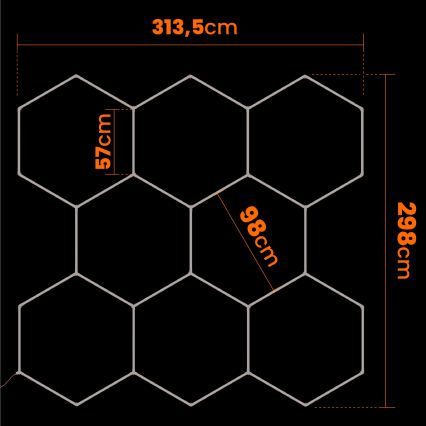 LED-Deckenleuchte HEXAGON LED/350W/85-265V 4000K 313x298 cm CRI 90 IP44 weiß