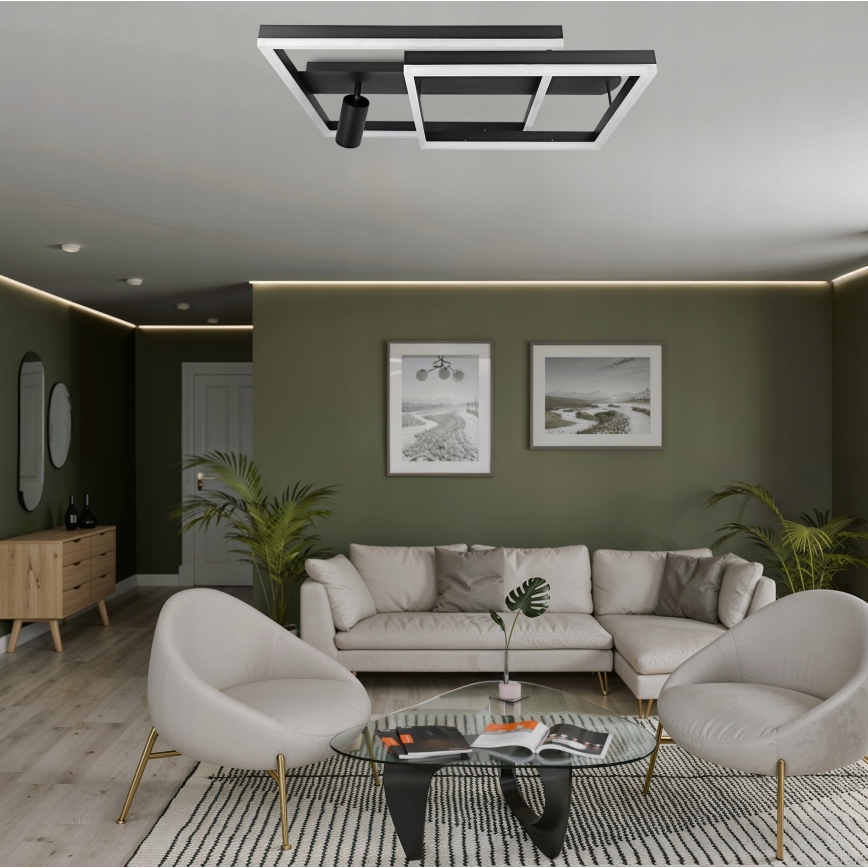 LED-Deckenleuchte LED/38W/230V + 1xGU10/30W schwarz