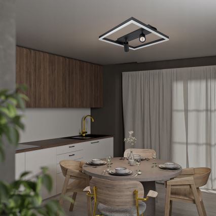 LED Deckenleuchte LED/38W/230V + 2xGU10/30W schwarz