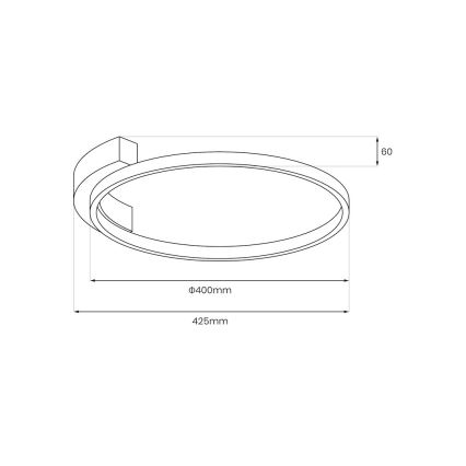 LED-Deckenleuchte LUNA LED/18W/230V Ø 42,5 cm schwarz