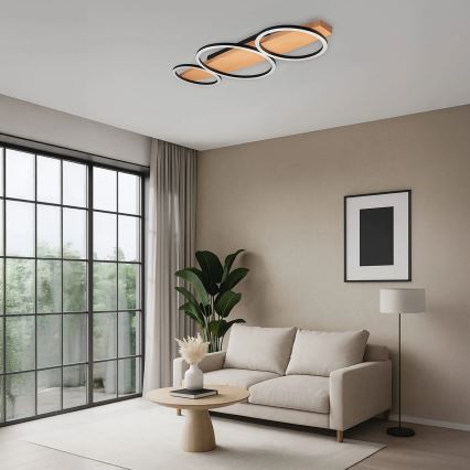 LED Deckenleuchte MELISA LED/28W/230V 26,5x70 cm Kiefer