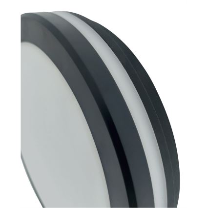 LED-Badezimmer-Deckenleuchte mit Bewegungsmelder – 20 W, 230 V, einstellbare Farbtemperatur (3000/4000/6500 K), Ø 23 cm, IP54, Anthrazit