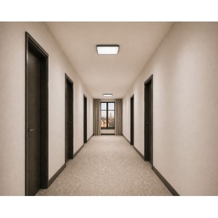 LED-Deckenleuchte mit Bewegungs- und Dämmerungssensor WILTON LED/24W/230V 4000K 33x33 cm Anthrazit