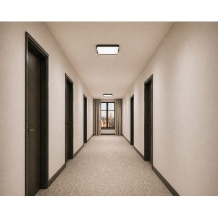 LED-Deckenleuchte mit Bewegungs- und Dämmerungssensor WILTON LED/24W/230V 4000K 33x33 cm schwarz