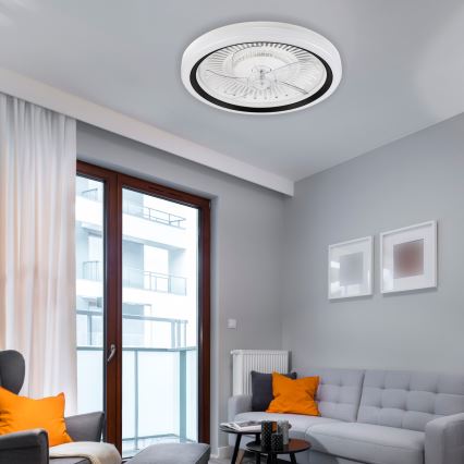 Dimmbare LED-Deckenleuchte mit Ventilator GEMMA LED/37W/230V weiß + Fernbedienung