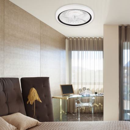 Dimmbare LED-Deckenleuchte mit Ventilator GEMMA LED/37W/230V weiß + Fernbedienung