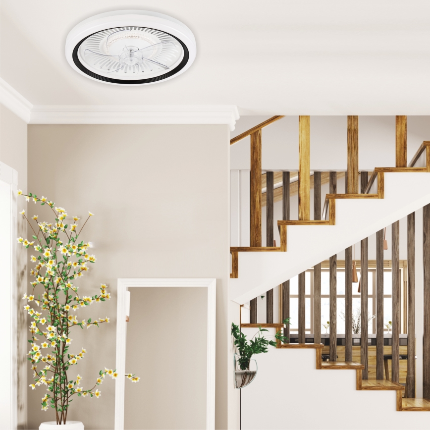 Dimmbare LED-Deckenleuchte mit Ventilator GEMMA LED/37W/230V weiß + Fernbedienung
