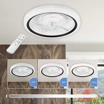 Dimmbare LED-Deckenleuchte mit Ventilator GEMMA LED/37W/230V weiß + Fernbedienung