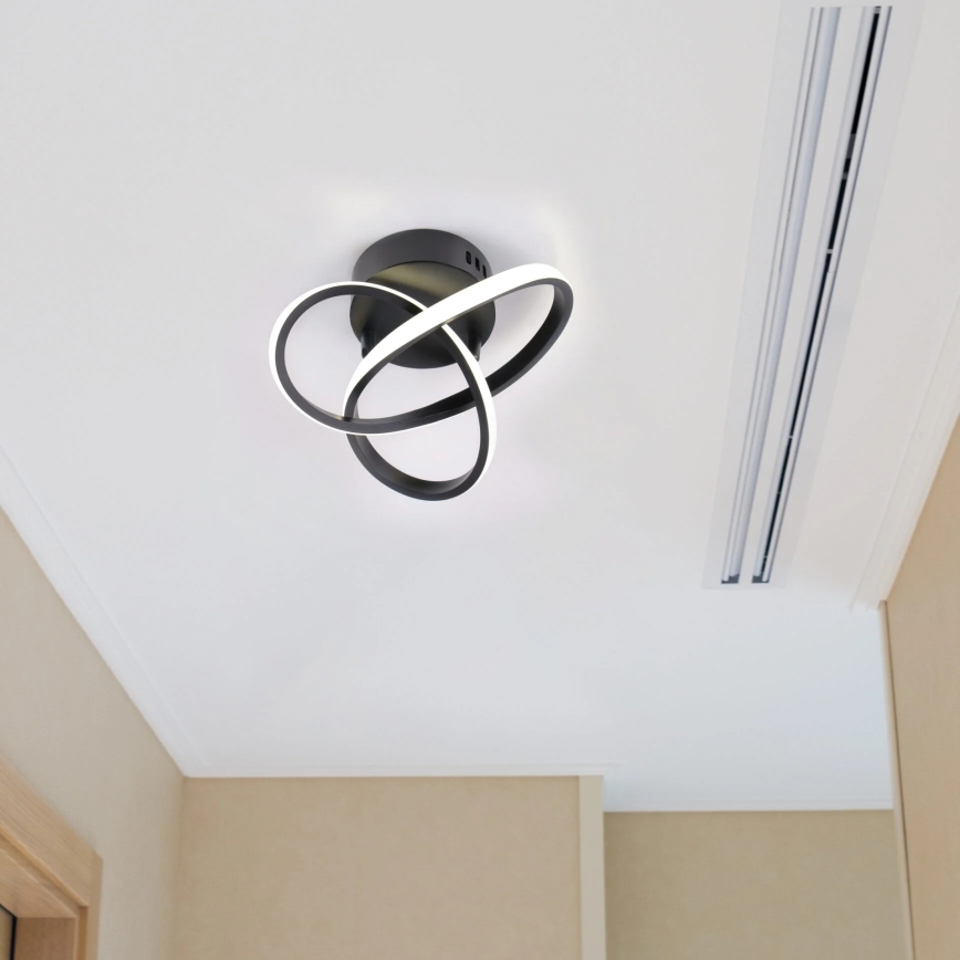 LED-Deckenleuchte OSKAR LED/15W/230V Ø 25 cm schwarz