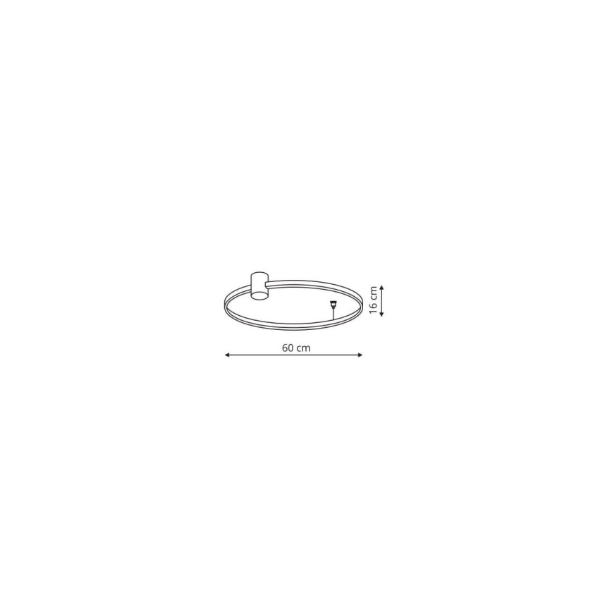 LED-Deckenleuchte RING S, 34 W, 230 V, 3000/4000/6000 K, Ø 60 cm, schwarz