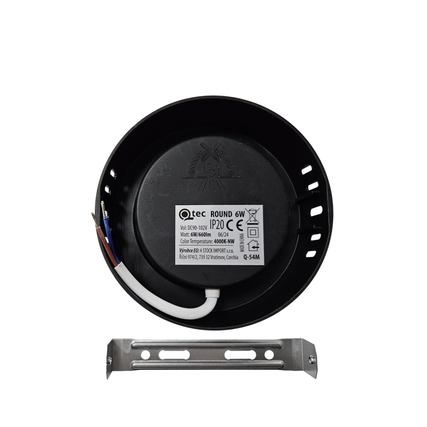 LED-Deckenleuchte ROUND LED/6W/230V 4000K d 12,1 cm schwarz