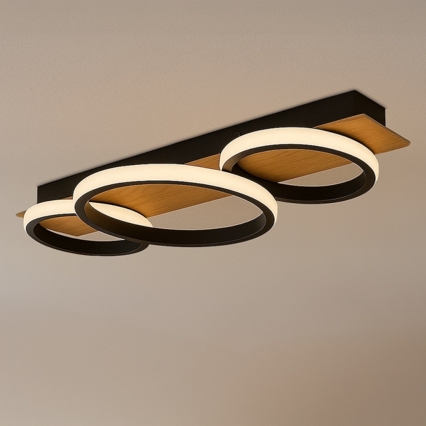 LED Deckenleuchte ROWENA LED/18W/230V schwarz/braun