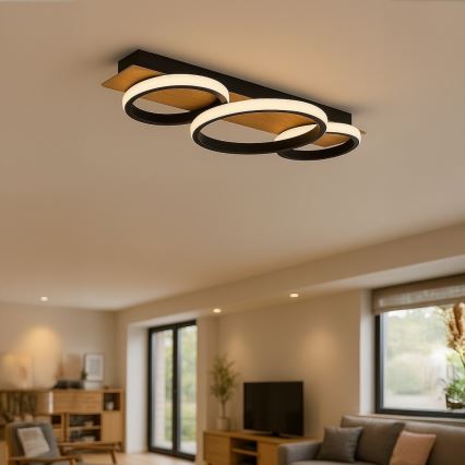 LED Deckenleuchte ROWENA LED/18W/230V schwarz/braun