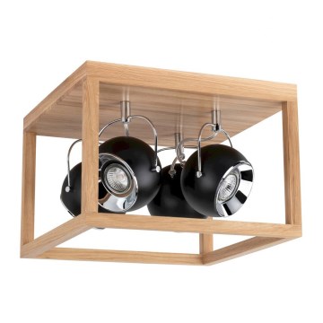 LED-Deckenleuchte ROY 4xGU10/5W/230V Eiche matt – FSC-zertifiziert