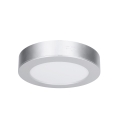LED-Deckenpanel 2-in-1 (Aufputz-/Einbau-Panel), 12 W, 230 V, 3000/4000/6000 K, Ø17 cm, IP54, silber