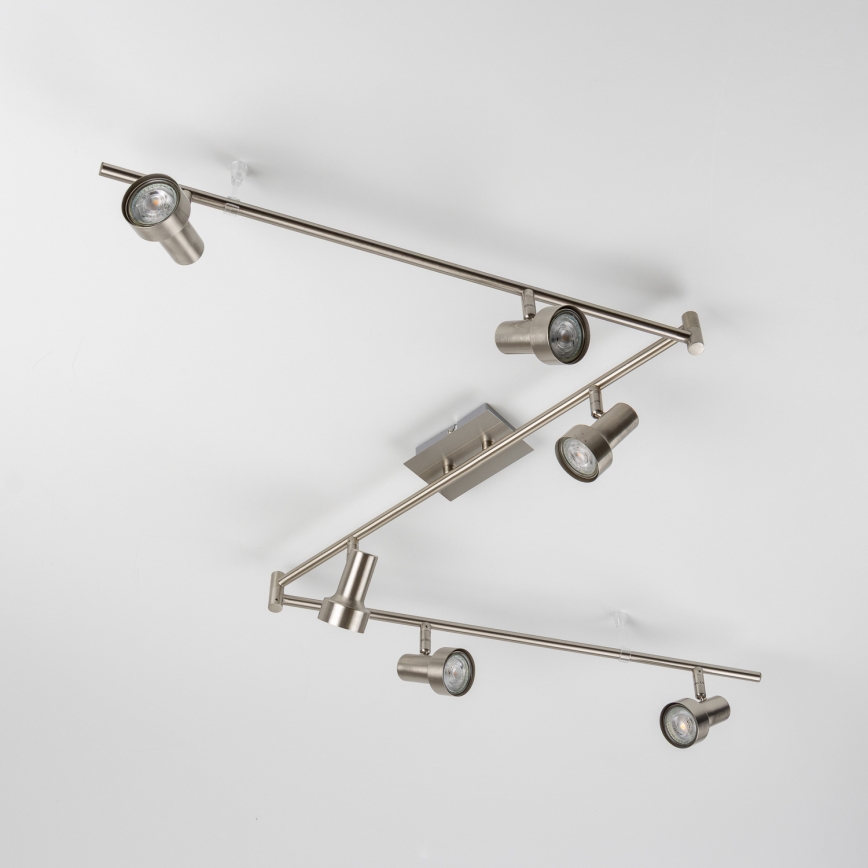 LED-Deckenspot 6x GU10/4,7W/230V matt-chrom