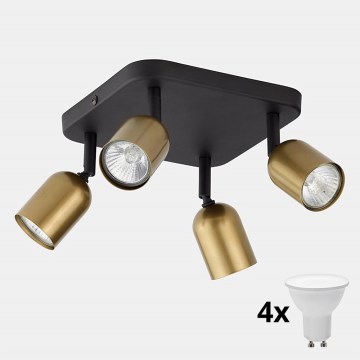 LED-Deckenspot TOP 4xGU10/10W/230V gold/schwarz