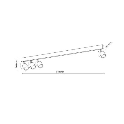 LED-Deckenspot TOP 4xGU10/10W/230V schwarz/gold