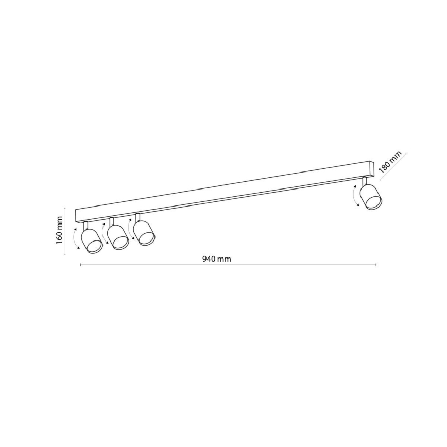 LED-Deckenspot TOP 4xGU10/10W/230V schwarz/gold